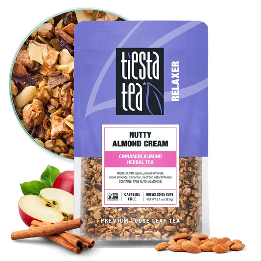 Tiesta Tea Nutty Almond Cream Cinnamon Almond Herbal Tea Loose Leaf 2.1oz