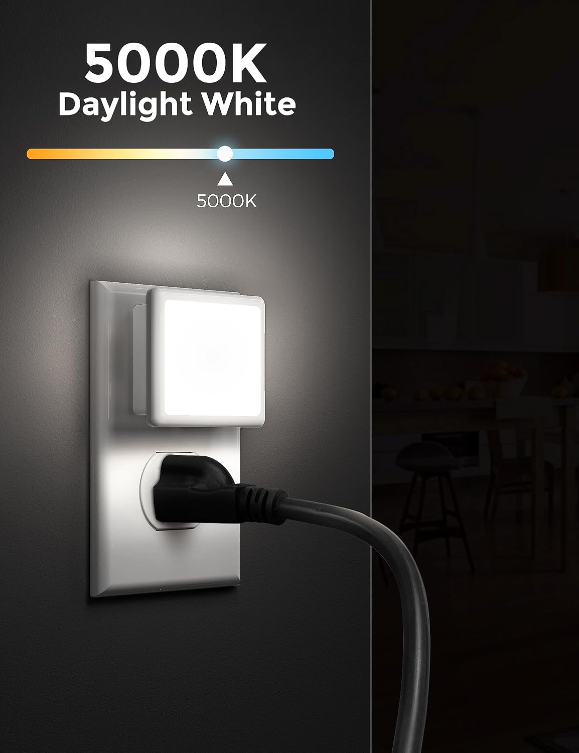 L LOHAS LED Night Lights Plug into Wall 2-Pack, 0.3W Plug in Night Light, Dusk to Dawn, 2000K Amber Light, Sleep Aid Nightlight Auto-On/Off, for Adults Kids Room, Bedroom, Bathroom, Hallway, Non-Dim