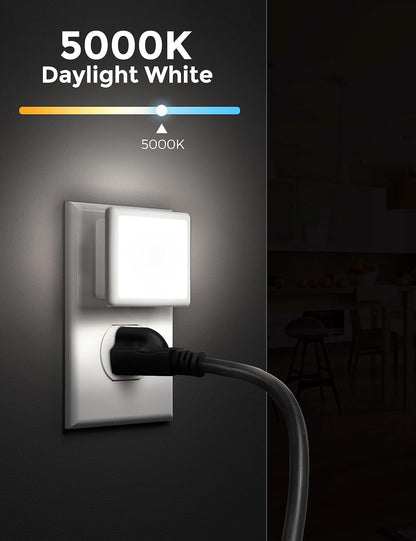 L LOHAS LED Night Lights Plug into Wall 2-Pack, 0.3W Plug in Night Light, Dusk to Dawn, 2000K Amber Light, Sleep Aid Nightlight Auto-On/Off, for Adults Kids Room, Bedroom, Bathroom, Hallway, Non-Dim