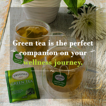 Twinings Green Tea Bags - Caffeinated Tea Made from Fresh Green Tea Leaves, Perfect for Hot or Iced Tea, 50 Count
