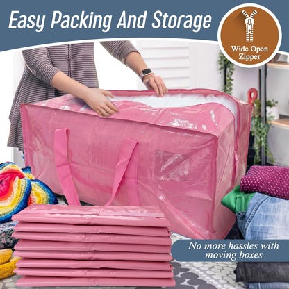Extra Heavy Duty Large Moving Bags with Strong Zipper, Dark Blue