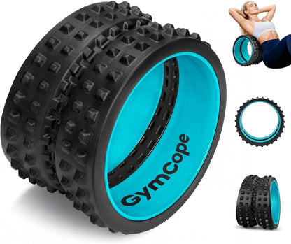GymCope Back Roller for Back Pain Reliefn & Stretching, Deep Tissue Massage Roller Supports Up to 530 lbs / 240 kg, 5.5''-7.5'' Curved Foam Roller for Home Physical Stretching (Blue, Medium)