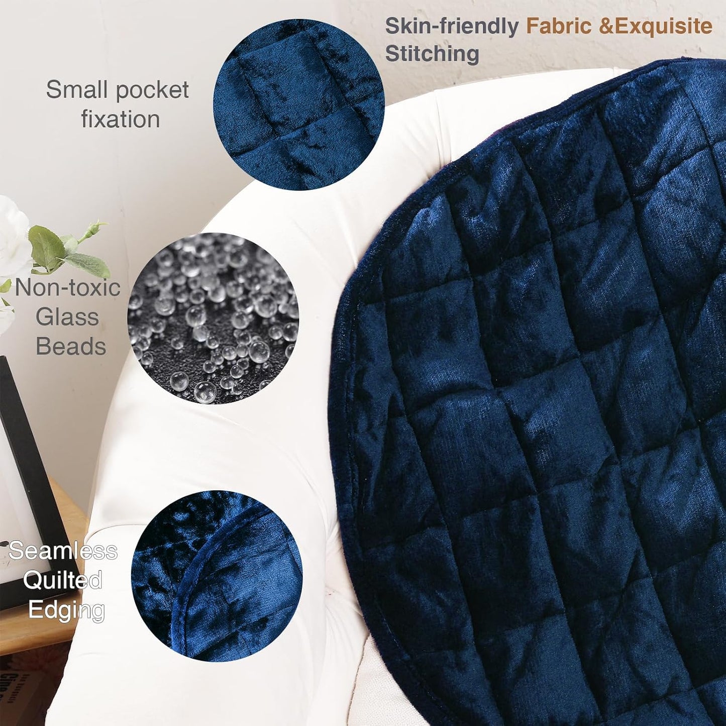 Alomidds Weighted Lap Blanket 7lbs, Cozy Breathable Flannel Weighted Lap Pad for Adults, Small Weighted Blanket for Travel, Couch, Green, 29" x 24"
