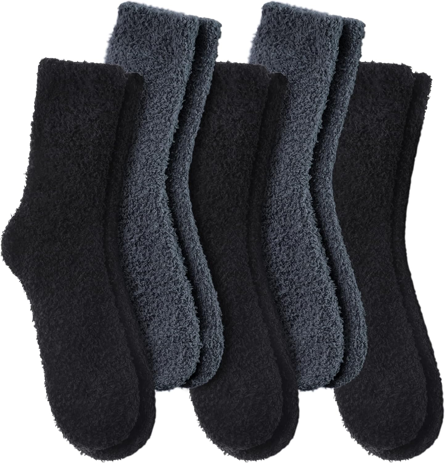 LANLEO 5/6 Pairs Womens Super Soft Fuzzy Plush Warm Winter Home Sleeping Slipper Socks