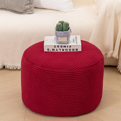Round Pouf Ottoman 20 x 20 x 14 Inches Boho Poof Home Decor Floor Pouffe Ottoman Foot Rest for Couch Sofa Bean Bag Chairs Living Room Bedroom (Green)