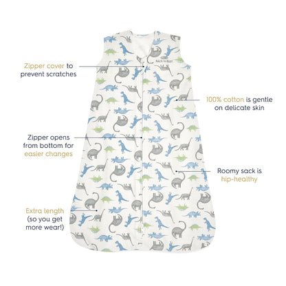 HALO SleepSack, 100% Cotton Wearable Blanket, Swaddle Transition Sleeping Bag, TOG 0.5, Ocean Life, Medium, 6-12 Months