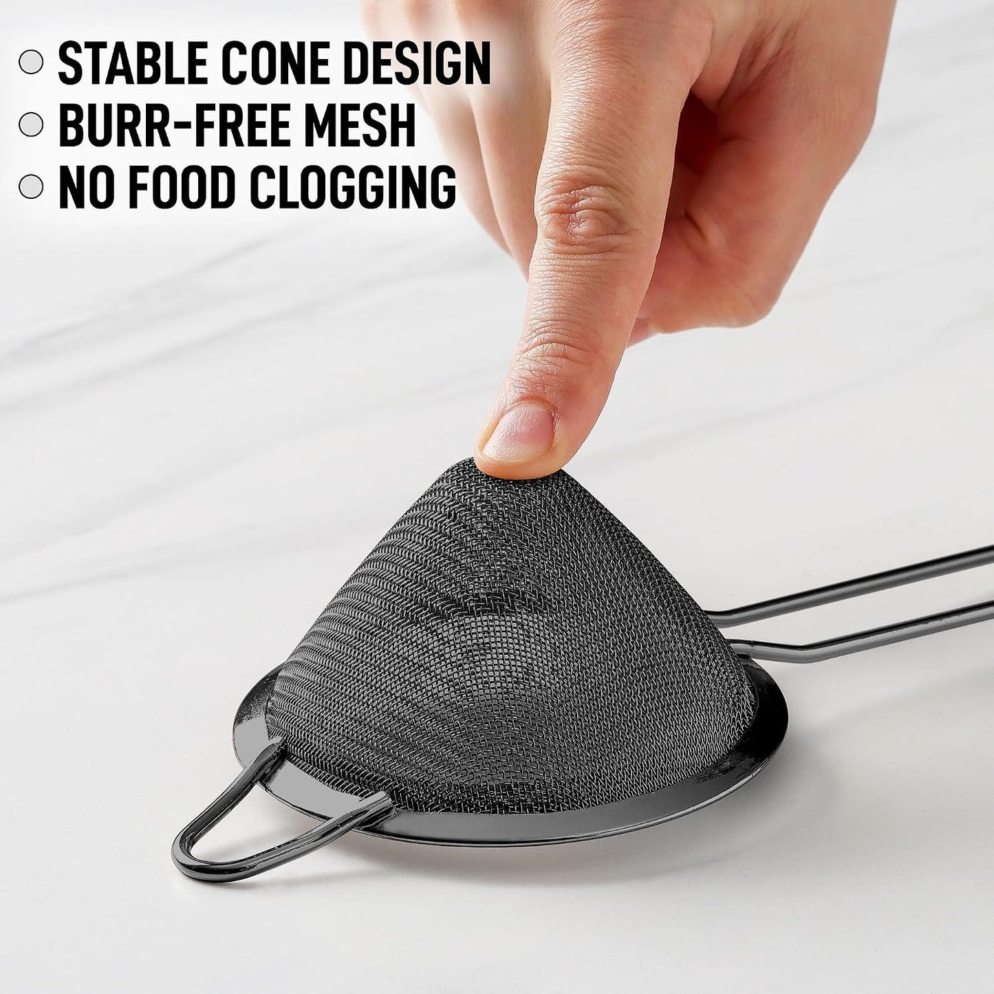 Zulay Kitchen 304 Stainless Steel Fine Mesh Strainer 3.35 in - Strainers Fine Mesh, Tea Strainers for Loose Tea - Perfect for Tea, Cocktails, Juicing, Drinks, Liquids, Matcha, Coffee & More