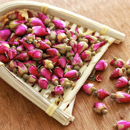 Goofoo Natural Edible Dried Whole Rose Buds Loose Leaf Herbal Tea 2.8 Oz