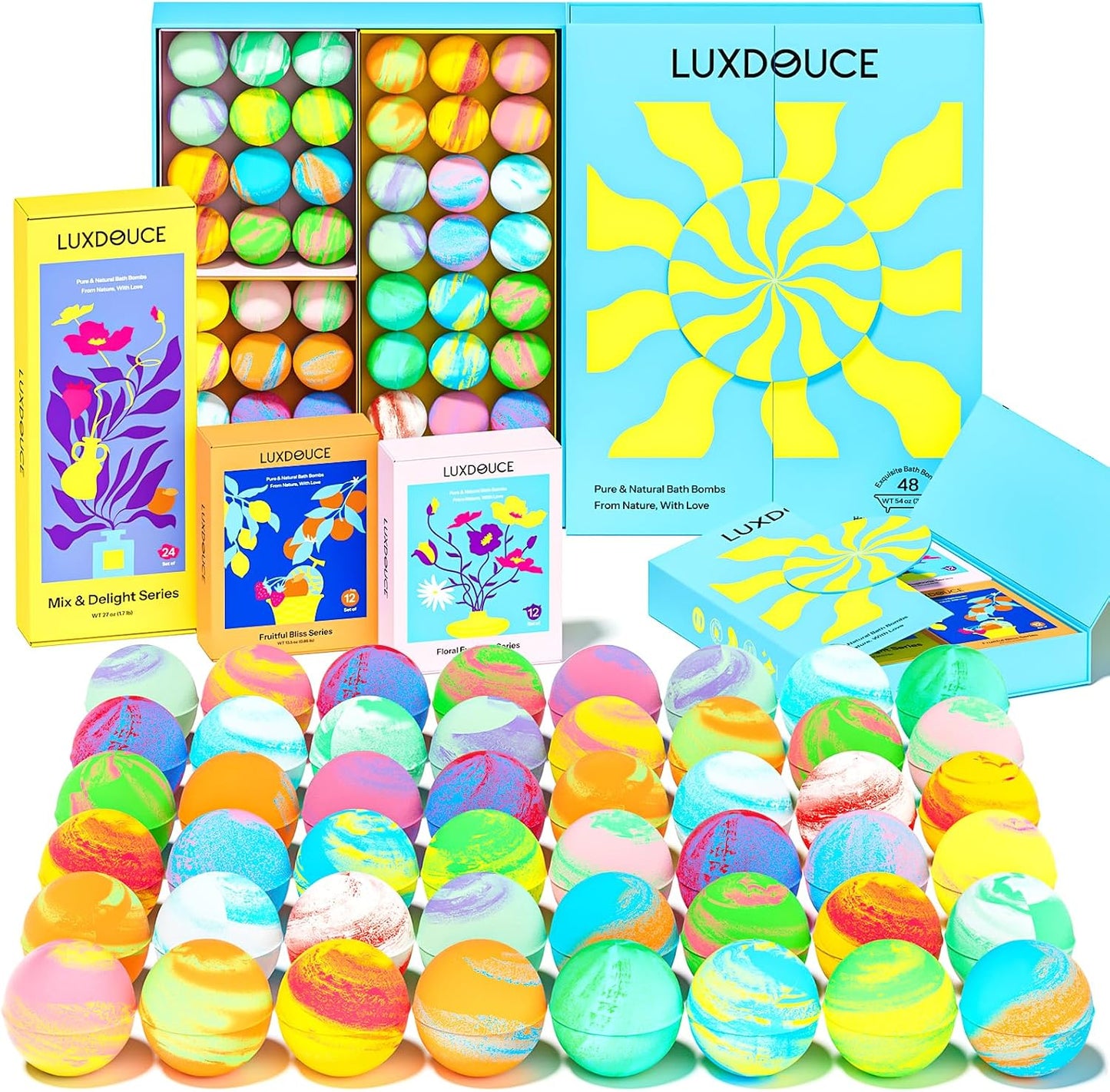 48 Pack Bath Bombs Gift Set for Women, Mother’s Day Gift for Mom