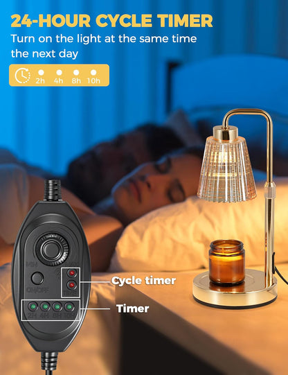 GODONLIF Candle Warmer Lamp with Cycle Timer, Birthday Gifts for Women Mom Her, House Warming Gifts New Home Room Decor, Wax Melt Warmer for Jar Candles with 2 Bulbs