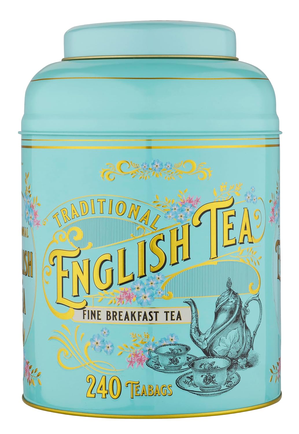 New English Teas Victorian Tea Tin with 240 English Breakfast Teabags