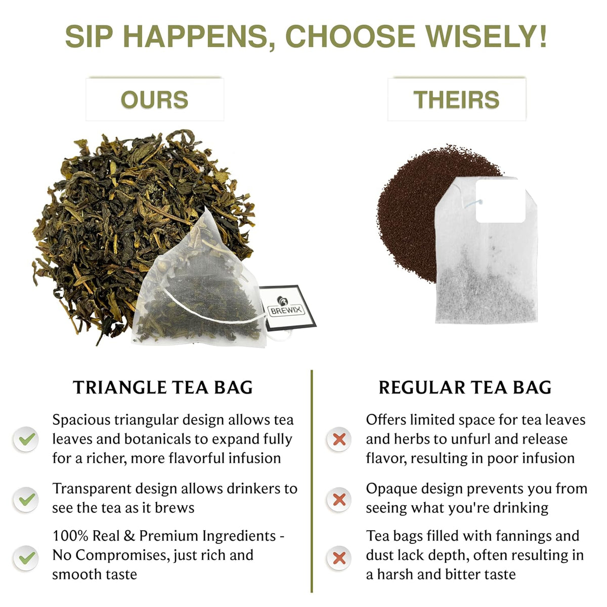 BREWIX, Earl Grey Green Tea (25 Whole Leaf Pyramid Tea Bags) | Bergamot Green Tea, Bright and Citrusy | Caffeinated, Sugar Free Tea Loose Leaf Earl Grey Green Tea With Pure Bergamot | High Elevation Grown | Hot or Iced