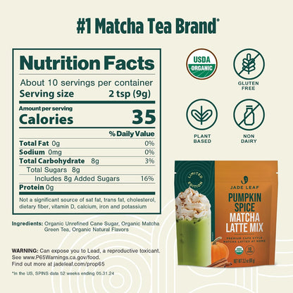 Jade Leaf Matcha Latte Mix, Pumpkin Spice, 91g / 3.2oz