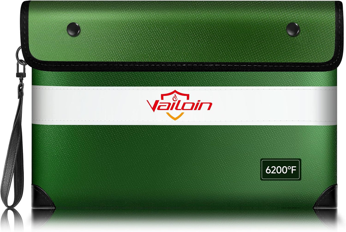 Vailoin 6200°F Fireproof Document Bag, 8 Layers of Heat Insulated Materials