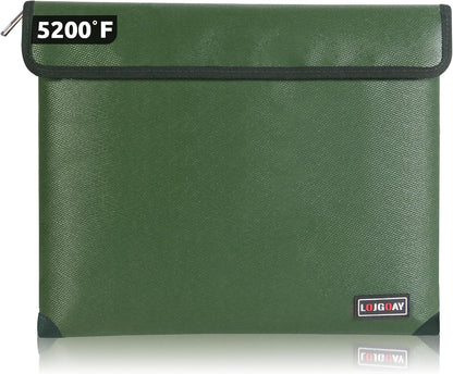 Fireproof Document Bag - with 5200°F Heat Insulated, Waterproof Fireproof Bag with Zipper, 8 Layers of Functional Materials, Fireproof Money Bag for Cash/Documents/Valuables, Fire bag 11"x7.7"