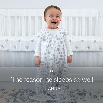 HALO SleepSack, 100% Cotton Wearable Blanket, Swaddle Transition Sleeping Bag, TOG 0.5, Ocean Life, Medium, 6-12 Months