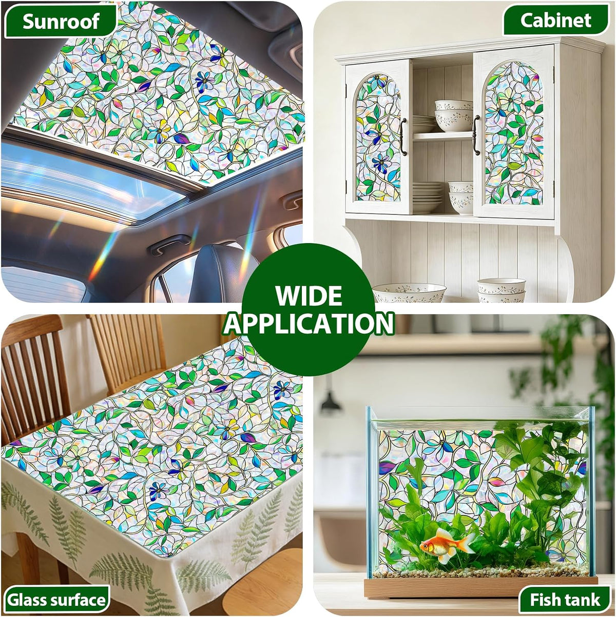 Frosted Glass Window Film, Decorative Sun Heat Blocking,Anti UV Save Energy