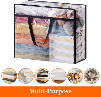 Lifewit 45L Clear Clothes Storage Bags,Plastic Foldable Blanket Storage Bag