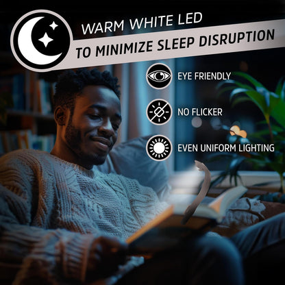 Energizer Flex-R LED Rechargeable Book Light for Reading in Bed, Reading Light with Warm LED Color, Long-Lasting and Lightweight,Blue