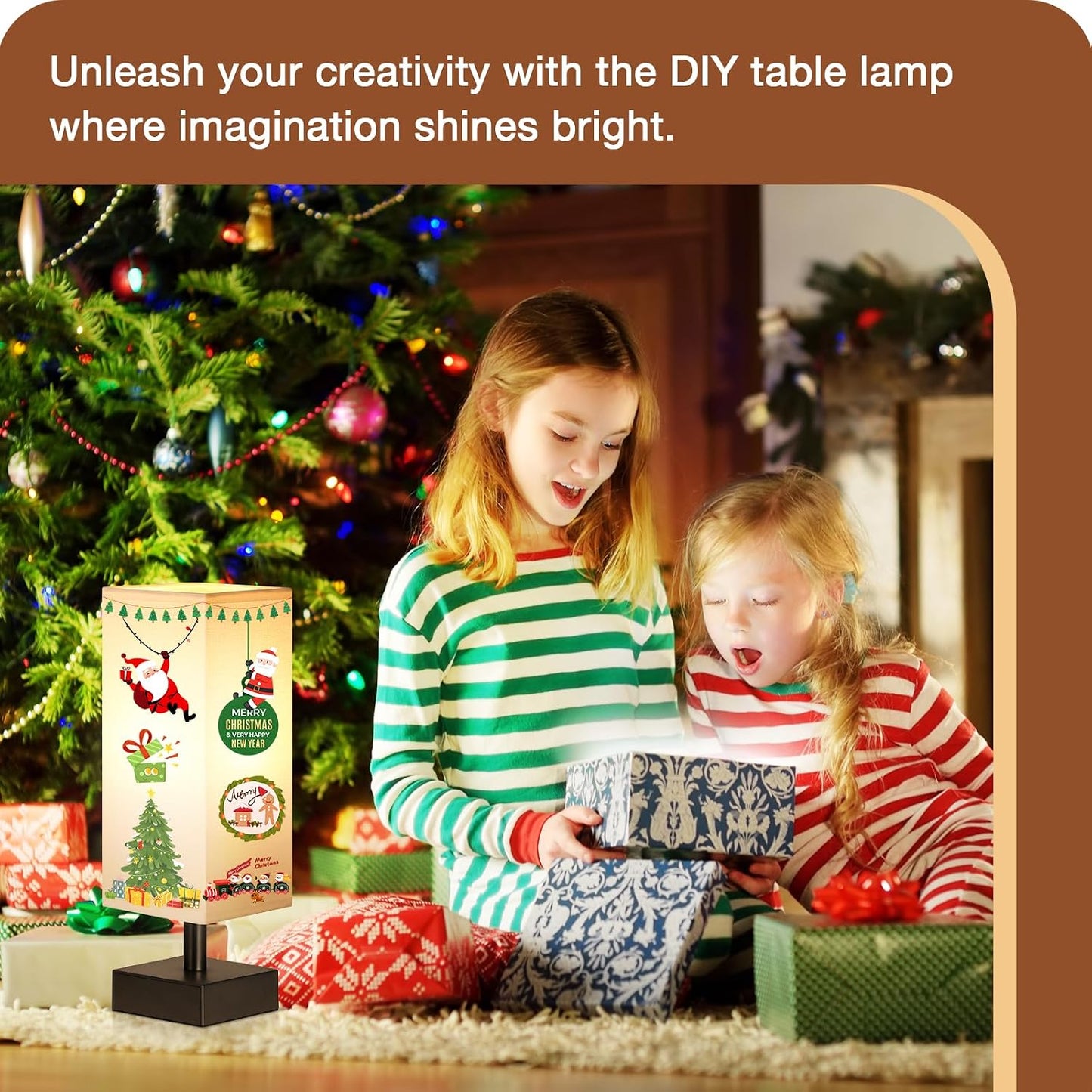 aooshine Small Table Lamp for Bedroom - Bedside Lamps for Nightstand, Minimalist Night Stand Light Lamp with Square Fabric Shade, Desk Reading Lamp for Kids Room Living Room Office Dorm