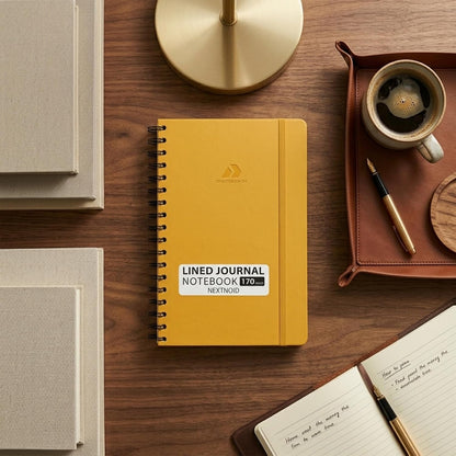 Nextnoid Lined Spiral Notebook Journal For Women & Men - A5(5.8" x 8.3") 170 Pages, Hardcover Notebooks for Work & Note Taking, College Ruled Journals for Writing - Grey