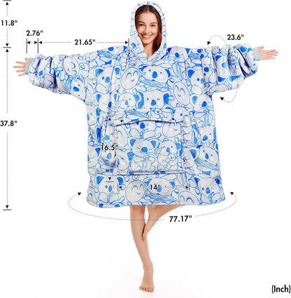 Narecte Cozy Oversized Blanket Hoodie Wearable Blanket Adults Soft Hooded Blanket Hoodie Birthday Gifts for Women Christmas - Colors A