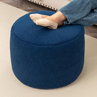Round Pouf Ottoman 20 x 20 x 14 Inches Boho Poof Home Decor Floor Pouffe Ottoman Foot Rest for Couch Sofa Bean Bag Chairs Living Room Bedroom (Green)
