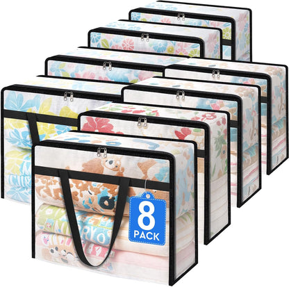 TasticTotes 6 Pack Clear Storage Bags for Comforter, Clothes & Bedding, 40L