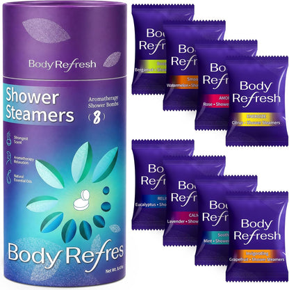 Shower Steamers Aromatherapy 8 Pack - Shower Bombs with Natural Essential Oils, Gifts for Women Mom Wife Men, Birthday Gifts for Women,Self Care, Relaxation, Home Spa, Travel Essentials