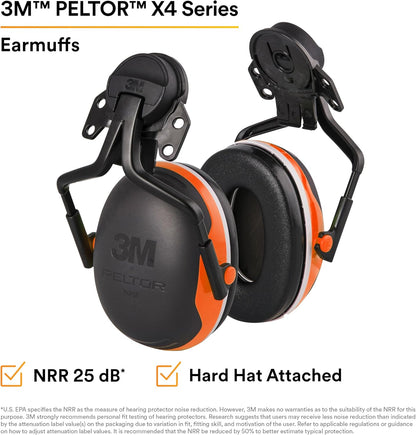 3M PELTOR Hearing Protection Earmuffs, X4 Series Noise Protection, Construction, Manufacturing, Assembly, Sanding