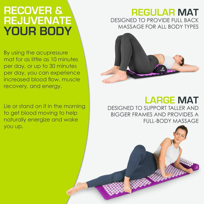 ProsourceFit Acupressure Mat and Pillow Set for Back/Neck Pain Relief and Muscle Relaxation