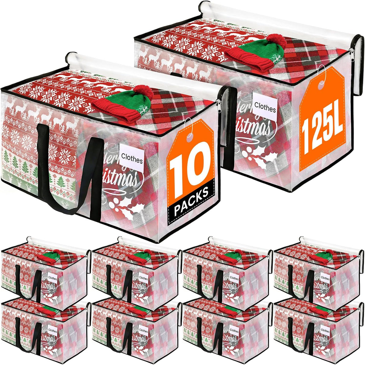 RoomHacks Moving Bags, Heavy Duty Large Storage Bags, 88L, Clear