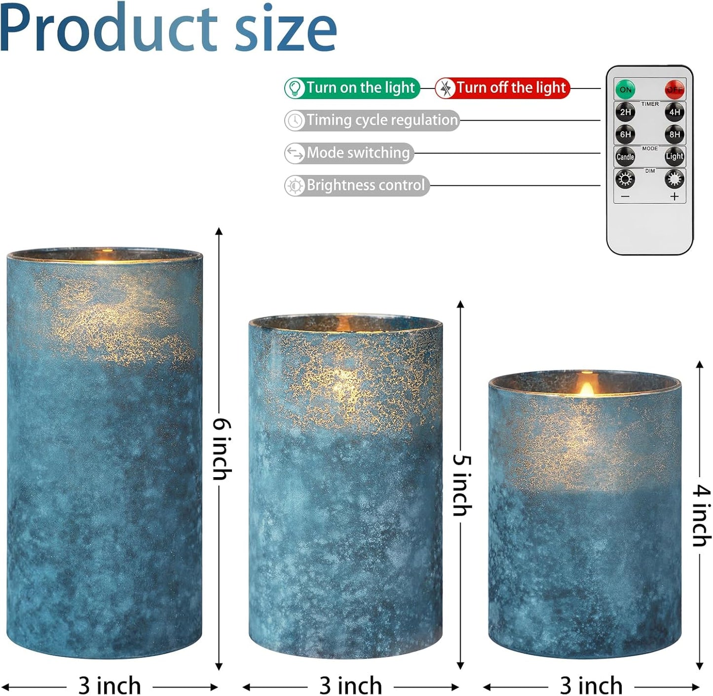 ANGELLOONG Flickering Flameless Candles, Realistic Battery Operated Candles with Remote and Timer, Set of 3 LED Candles for Fall Room Home Wedding Decor Centerpieces Table Party Christmas Decorations
