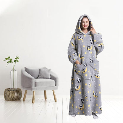 Capecage Blanket Hoodie, Long Hooded Blanket Sweatshirt as Birthday Gifts for Women Men, Long Wearable Blanket for Women Men.