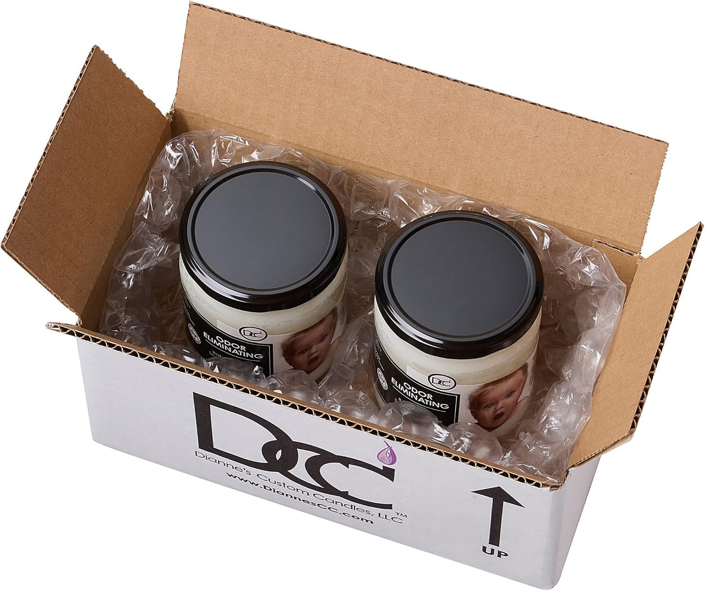 Vanilla Bean Odor Eliminating Highly Fragranced Candle - Eliminates 95% of Pet, Smoke, Food, and Other Smells Quickly - Up to 80 Hour Burn time - 12 Ounce Premium Soy Blend - Colors B