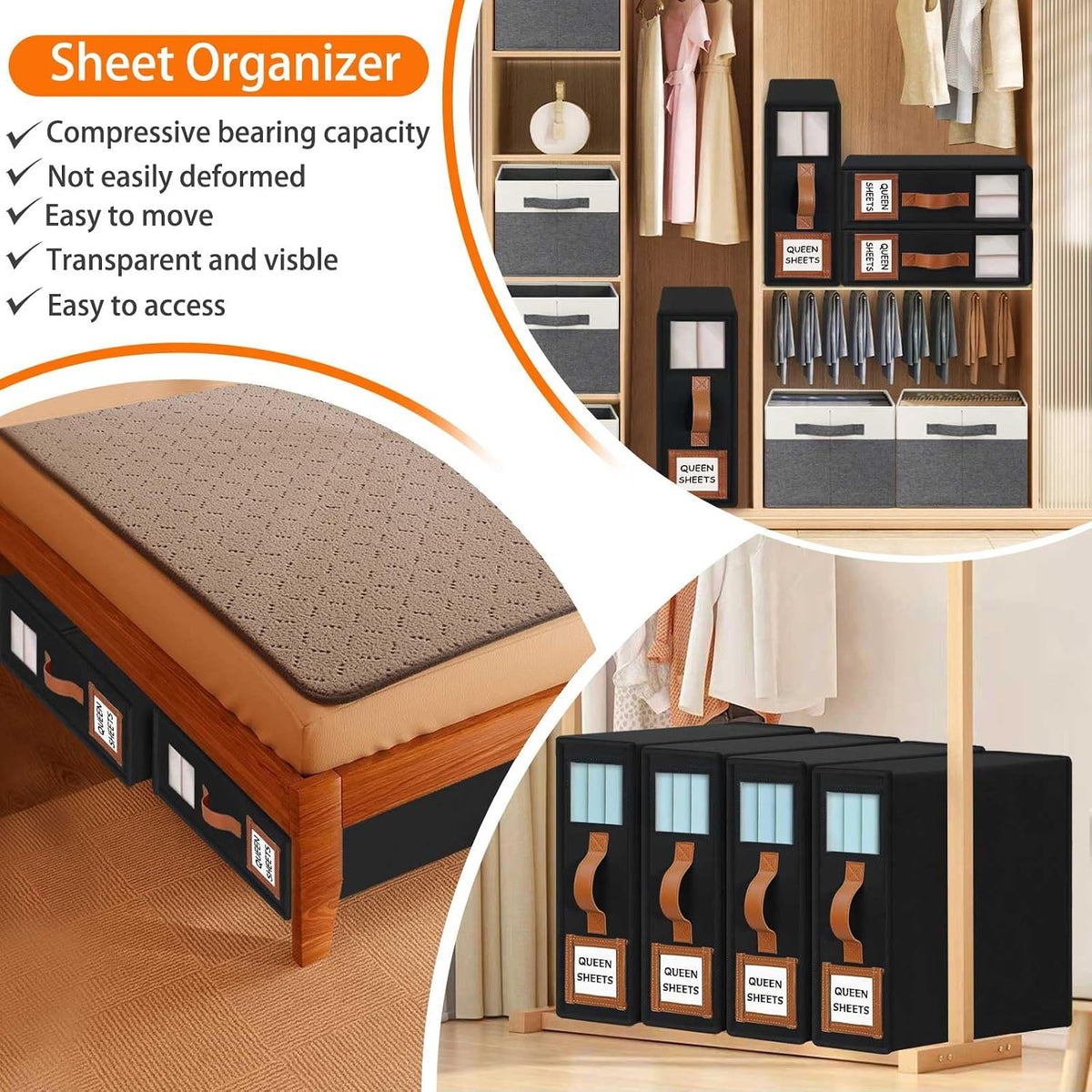 GhvyenntteS Bed Sheet Organizers and Storage, Closet Organizer