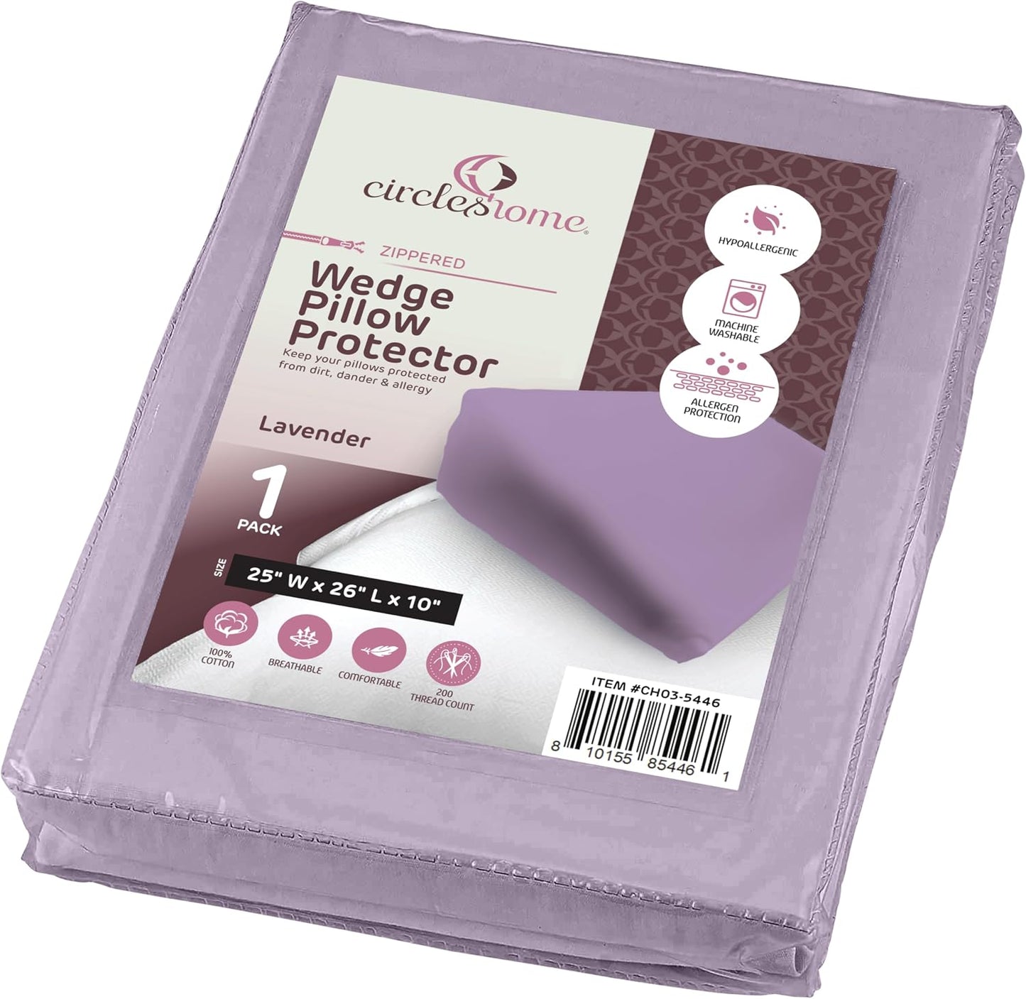 CirclesHome Pillow Protectors 4 Pack Standard Zippered - 100% Cotton Breathable Pillowcases - Protects Pillows from Dirt, Dust and Debri (Standard - Set of 4 - 20x26)