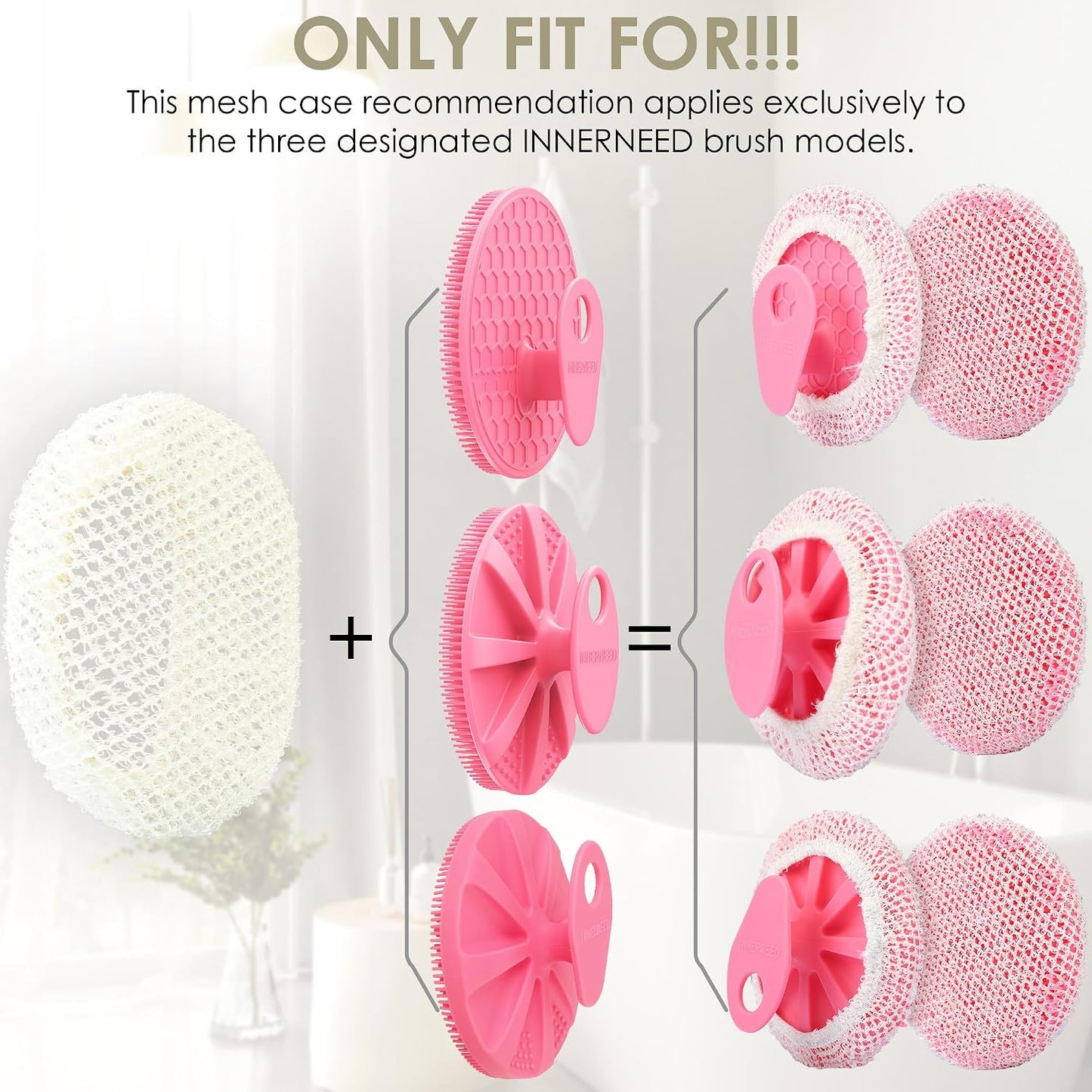 INNERNEED Food-Grade Soft Silicone Body Scrubber Shower Brush Handheld Cleansing Skin Brush, Gentle Exfoliating and Lather Well (Dark Green)