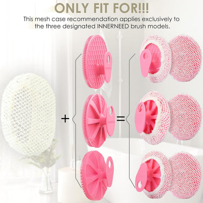 INNERNEED Food-Grade Soft Silicone Body Scrubber Shower Brush Handheld Cleansing Skin Brush, Gentle Exfoliating and Lather Well (Dark Green)