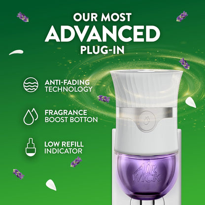Air Wick Plug In Scented Oil Starter Kit, 2 Warmers + 6 Refills, Vanilla & Pink Papaya, Essential Oils, Air Freshener