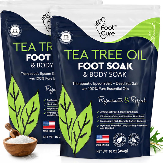 Tea Tree Oil Epsom Salt Foot Soak for Toenail Fungus Treatment, Tired Feet