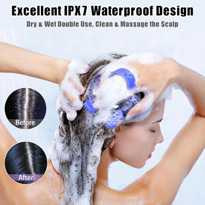 Scalp Massager Electric, Portable Scalp Massager Tool, Waterproof Head Massage Stress Relax, Hair Massagers with 3 Speed Modes & 8 Massage Claws
