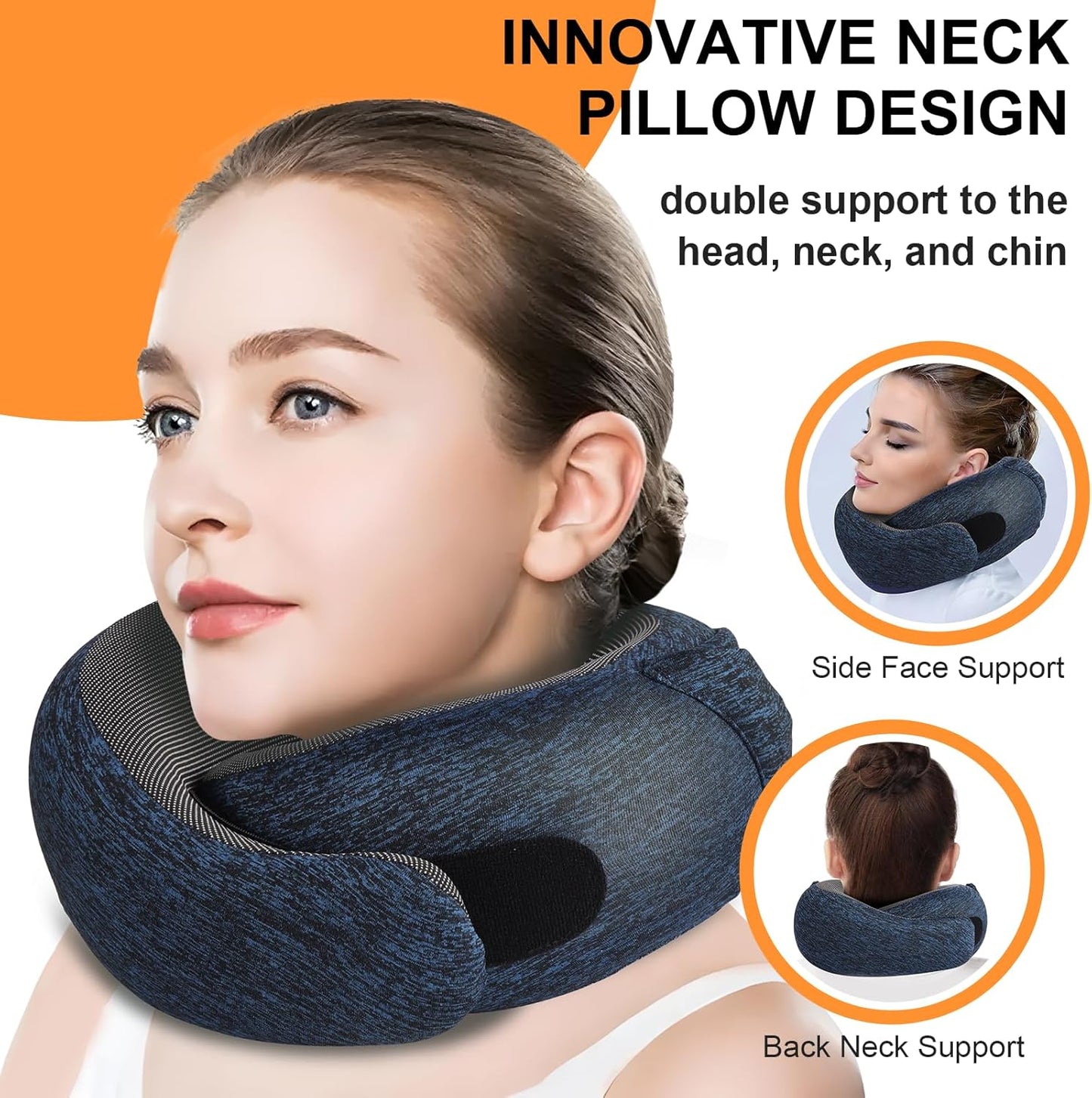 Travel Pillow - Hooded Neck Pillow Airplane Memory Foam Filling for Plane, Office, Cars Sleeping, Road Trip, Long Flights, Airplane Travel Essentials, Includes Eye Mask & Earplugs (Green)