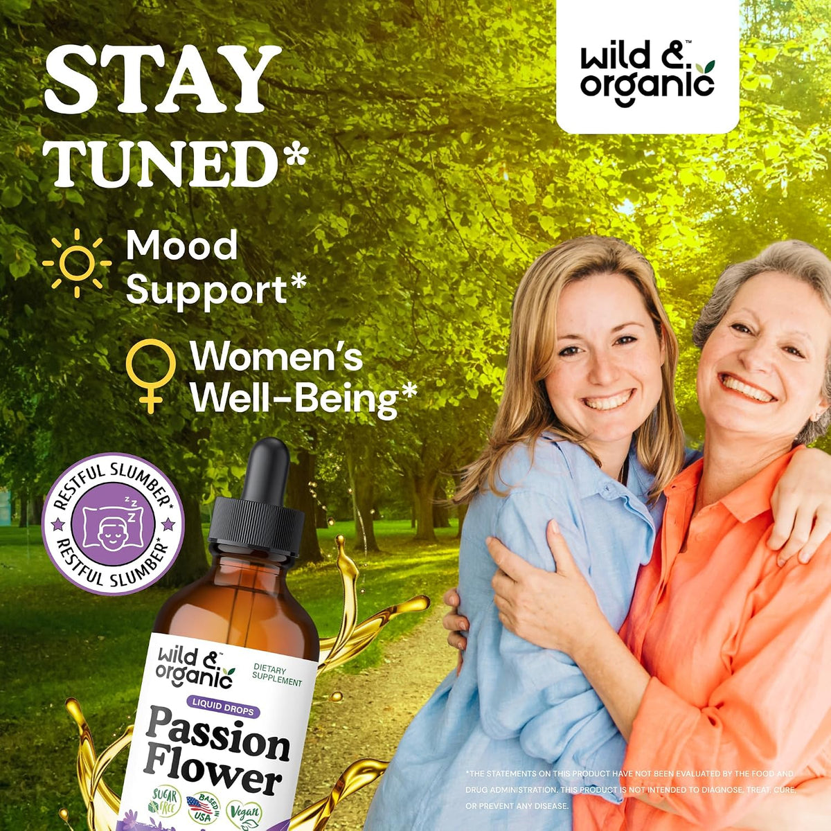 Wild & Organic Passion Flower Tincture - Relaxation, Calmness Support - 4oz