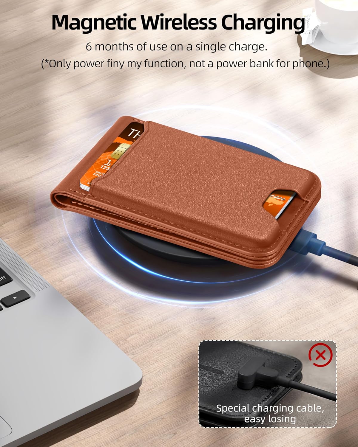 ExtreLife for Magsafe Wallet, Works with Apple Find My, 6 Cards Holder