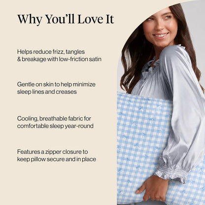 Kitsch Satin Pillowcase with Zipper for Hair & Skin - Softer Than Silk Pillow Cases, Smooth Cooling Satin Pillow Case, Wrinkle-Free, Machine Washable - Pillow Cases Standard Size (19x26) - Blush