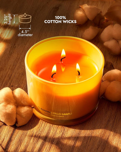 96NORTH Luxury Vanilla Soy Candles | Large 3 Wick Jar Candle | Up to 50 Hours Burning Time | 100% Natural Soy Wax | Relaxing Aromatherapy Aesthetic Candle | Housewarming Gift for Men and Women