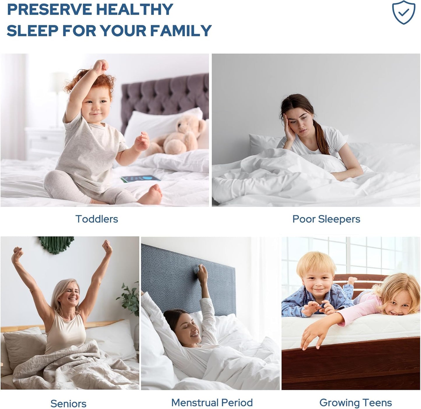 2 Pack Waterproof Mattress Protector, Queen Size Mattress Pad Noiseless with Deep Pocket Fitted for 6"-18", Soft Breathable Dirt-Proof Bed Mattress Cover Washable for Home, Bedroom, Hotel (Gray)