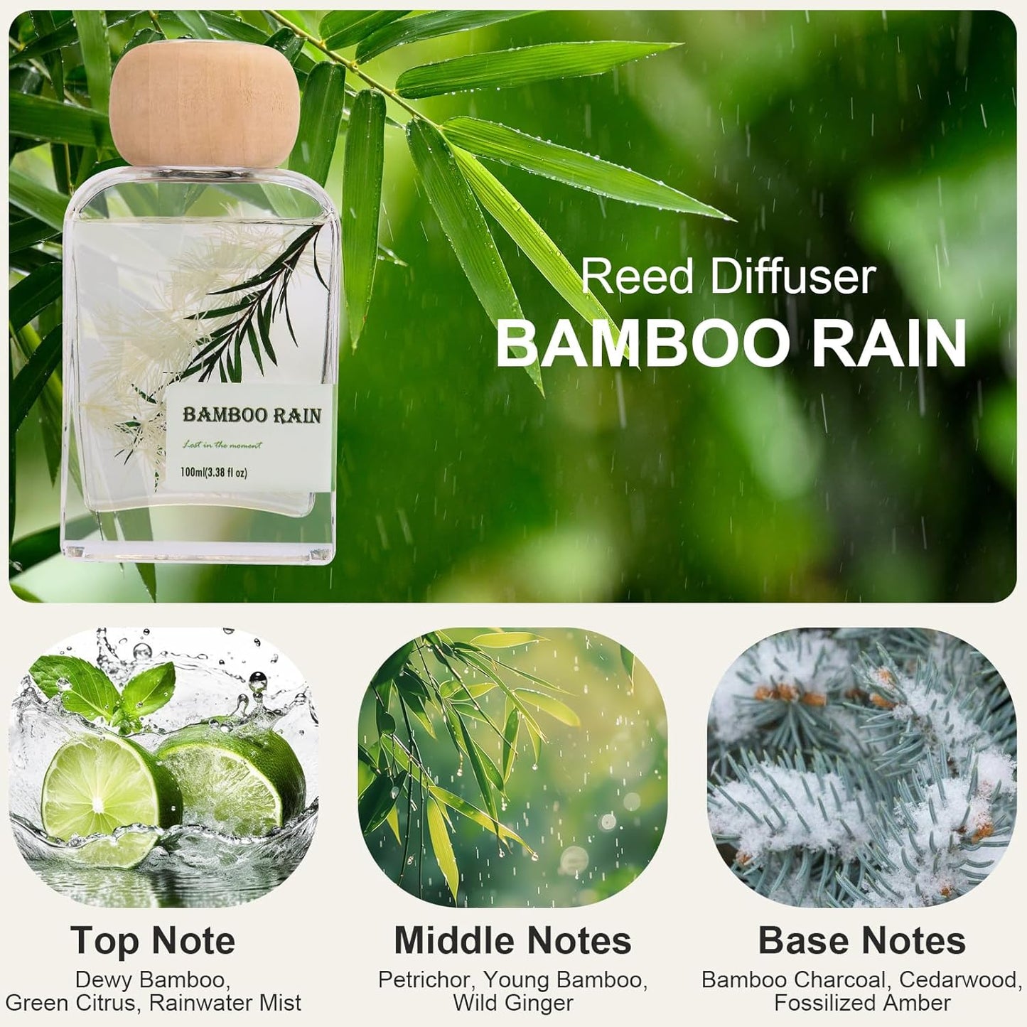 Luxury Hotel Scent Reed Diffuser 100ml (3.38oz) | No.1898 Hotel Collection Diffuser Oil Inspired by Ritz Carlton | Home, Bathroom & Office Decor | Long-Lasting Room Freshener Gift Set
