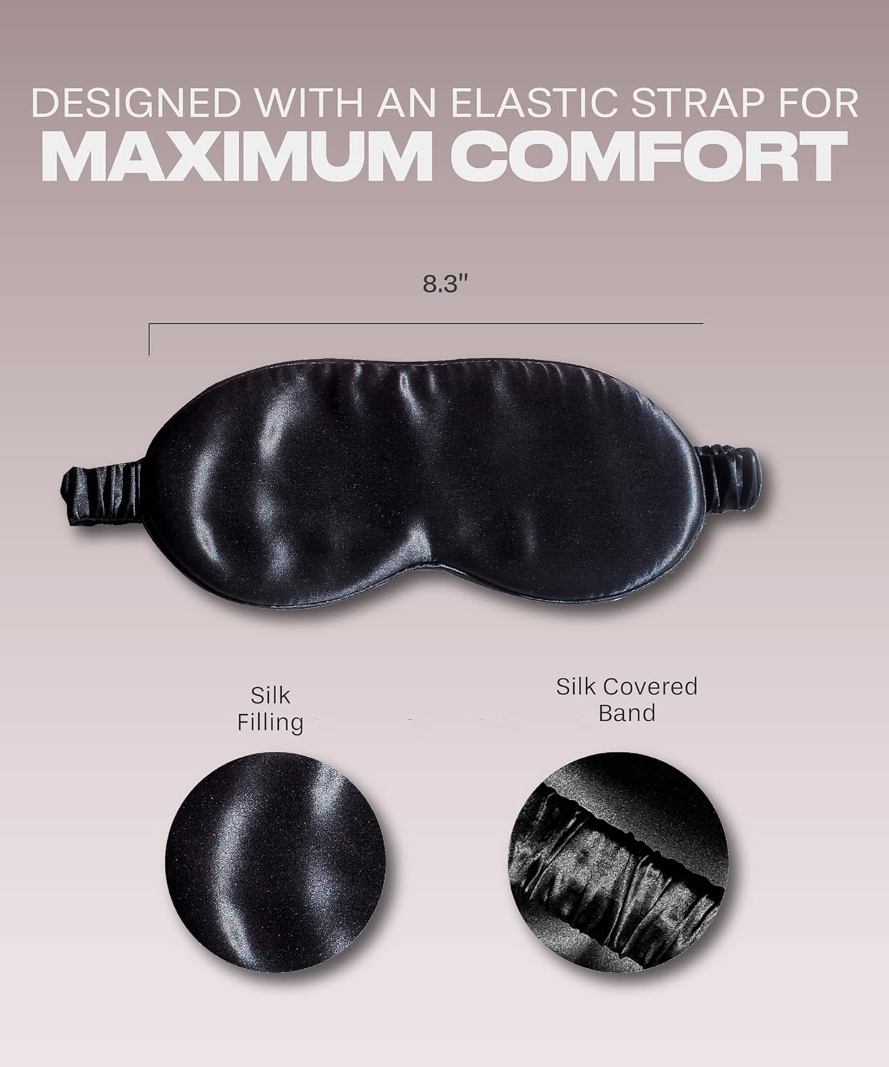 SUNDAYSILKS™ | Adjustable Silk Sleep Mask for Side Sleeper | Cloud-Like Comfort, Weighted for Deep Sleep | Soft Sleep Face Mask for Women & Men, Full Blackout, Cooling Silk Eye Mask for Sleeping